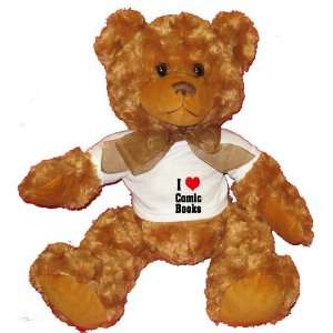  I Love/Heart Comic Books Plush Teddy Bear with WHITE T 