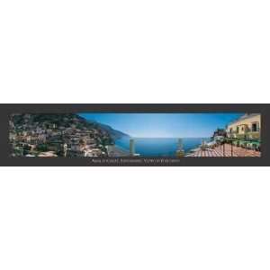 Amalfi Coast Panoramic View Positano Poster Print 