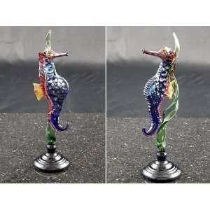  Paul Labrie   Small Seahorse Art Glass Sculpture