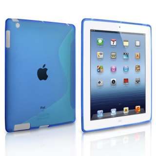 Blau S Linie Silikon Gel Tasche Hülle Für Das Neue Apple iPad 3 