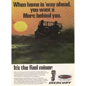  1969 Print Ad Mercury Boat Motors  When Home is Way Ahead 