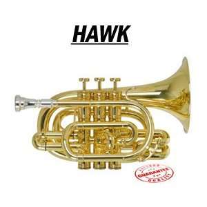  Hawk Lacquer Brass Pocket Trumpet, WD TP317 Musical 