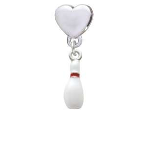    Bowling Pin European Heart Charm Dangle Bead [Jewelry] Jewelry