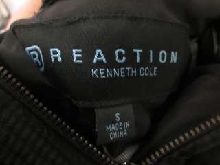 KENNETH COLE REACTION Black Fur Trim Hood Puffy Coat S  