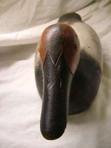   SIGNED Antique Red Headed Duck Decoy , Primitive Folk Art  