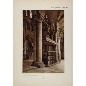  1905 Canterbury Cathedral The Black Princes Tomb Print 