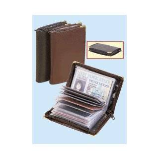  Leather Fan Out Business/Credit Card Holder with Contrast 