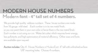 Modern House Numbers Steel Modern Font 4 Tall  