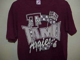 adult L Texas A & M Gig em Aggies t shirt 314  