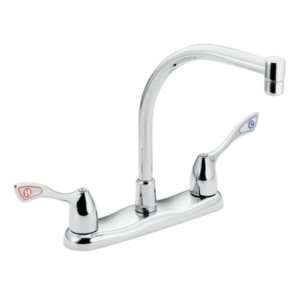   Commercial Two Handle Wrist Blade High Arc Kitchen Faucet, Chrome
