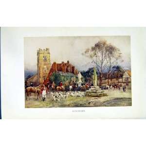  View Dunchurch Hunting Horses Dogs C1922 Warwickshire 