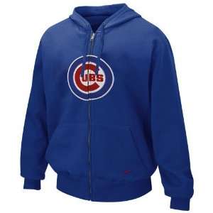  Nike Chicago Cubs Royal Blue Tackle Twill Full Zip Hoody 