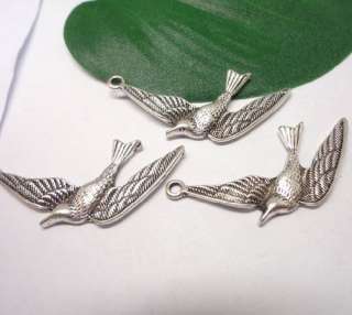10X Tibetan Silver Flying Bird Pendant Charms Beads 32*19mm  
