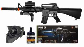 M16 AEG Airsoft Gun with ExtremeTactical Mask 200 FPS  