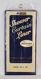 Shower Curtain Liner Navy Blue Mildew Resistant Vinyl 044712122612 