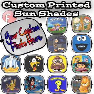 Personalised Custom Children Car Sun Shades Screen   full colour   x 1