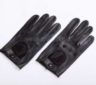   GENUINE Lambskin Leather MOTORCYCLE Bike Racing 4 holes Driving gloves