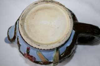 368 Vintage Blue Cockatiel Tea Pot, Creamer & Sugar  