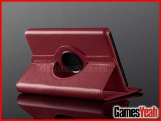 Red For Kindle Fire PU leather Case Cover/Car Charger/USB Cable/Stylus 