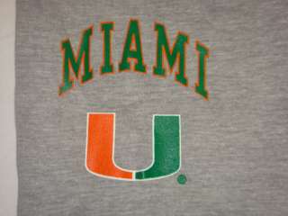 Solid gray with MIAMI & the U logo screenprint in green and orange 