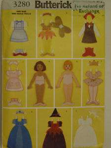 PATTERN 12 FABRIC PAPER DOLL & CLOTHING  