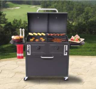 New Outdoor Dual Twin 2 Chamber Charcoal bbq Grill  