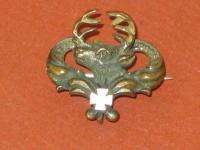 Antique Elk Pin w/Iron Cross  Watch Chain Hook   UNIQUE  