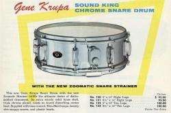   Gene Krupa Sound King 14x5 Snare Drum w/ Case ~COB~ NILES, IL  