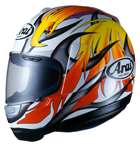 Arai Quantum/e Raptor Orange white motorcycle helmet Quantum e NEW w 