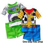 TOY STORY 2T 3T 4T Pjs Set Costume PAJAMAS Shirt Shorts BUZZ or WOODY 