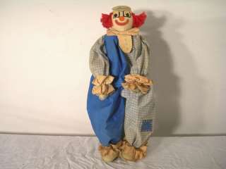 Antique Child Clown Doll Handmade Art Americana OOAK Vtg Clothes Pins 