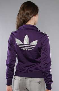 adidas The Firebird Track Top in Eggplant Metallic Silver  Karmaloop 