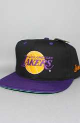 Vintage Deadstock Los Angeles Lakers Snapback Hat (Back Talk) (Black 