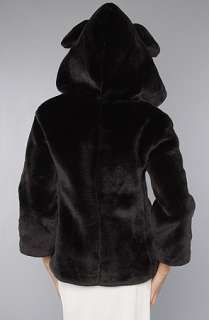 Sauce The Mickey Ear Coat in Black Vegan Fur  Karmaloop   Global 