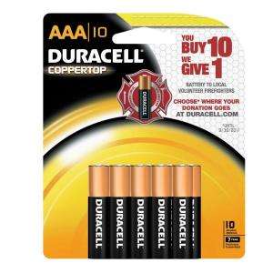 Duracell Coppertop AAA Batteries (10 Pack) 004133331235 at The Home 