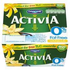 Activia 0% Fat Vanilla Yogurt 4X125g   Groceries   Tesco Groceries