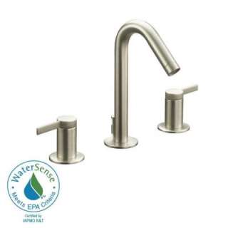   in. 2 Handle Low Arc Lavatory Faucet in Vibrant Brushed Nickel