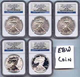 2011 25th Anniversary Silver Eagle Set, NGC MS/PF 69 Early Release 