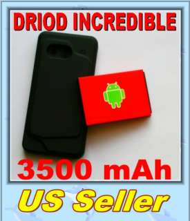 HTC Driod Incredible 3500mAh Extended Battery + Cover  