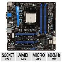 MSI A75MA G55 AMD A Series Motherboard   Micro ATX, Socket FM1, AMD 
