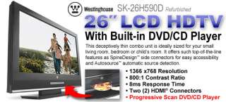 Westinghouse SK 26H590D LCD HDTV/DVD Combo   26, 1366 x 768, 169 
