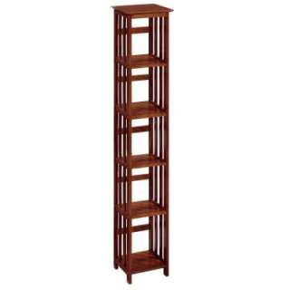   CollectionMission Style Walnut 72 In. H x 14 In. W Five Shelf Tower
