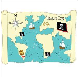 Trace Designs 40 In. x 60 In. Pirates Cove Treasure Map Trace and 