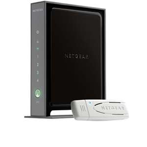 NetGear WNB2100 Wireless N Router and USB Adapter   300Mbps, 802.11n 