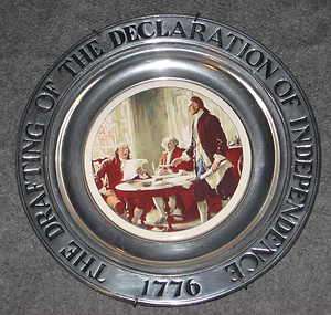 Declaration of Independence Pewter & Tile Plate BWP  