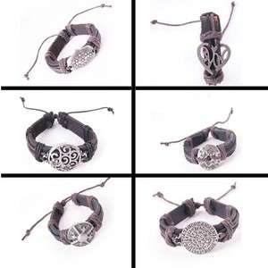 Wholesale Genuine Leather Mens&Ladys Fashion Charms Bracelets 