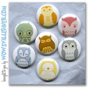 HARLEY AND BOSS OWLETS / OWLS   PINS BUTTONS BADGES  