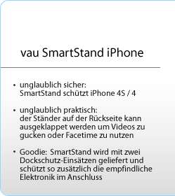 vau SmartStand • Apple iPhone 4S / 4 Hard Case, Schutz Tasche mit 