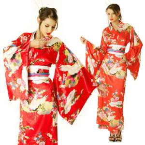japan asia geisha cosplay kimono obi morgenmantel satin  