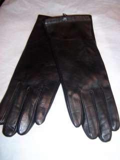 Black 100% cashmere lined Leather Gloves,  